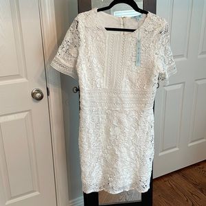 NWT white crocheted dress! Perfect for Bridal shower!